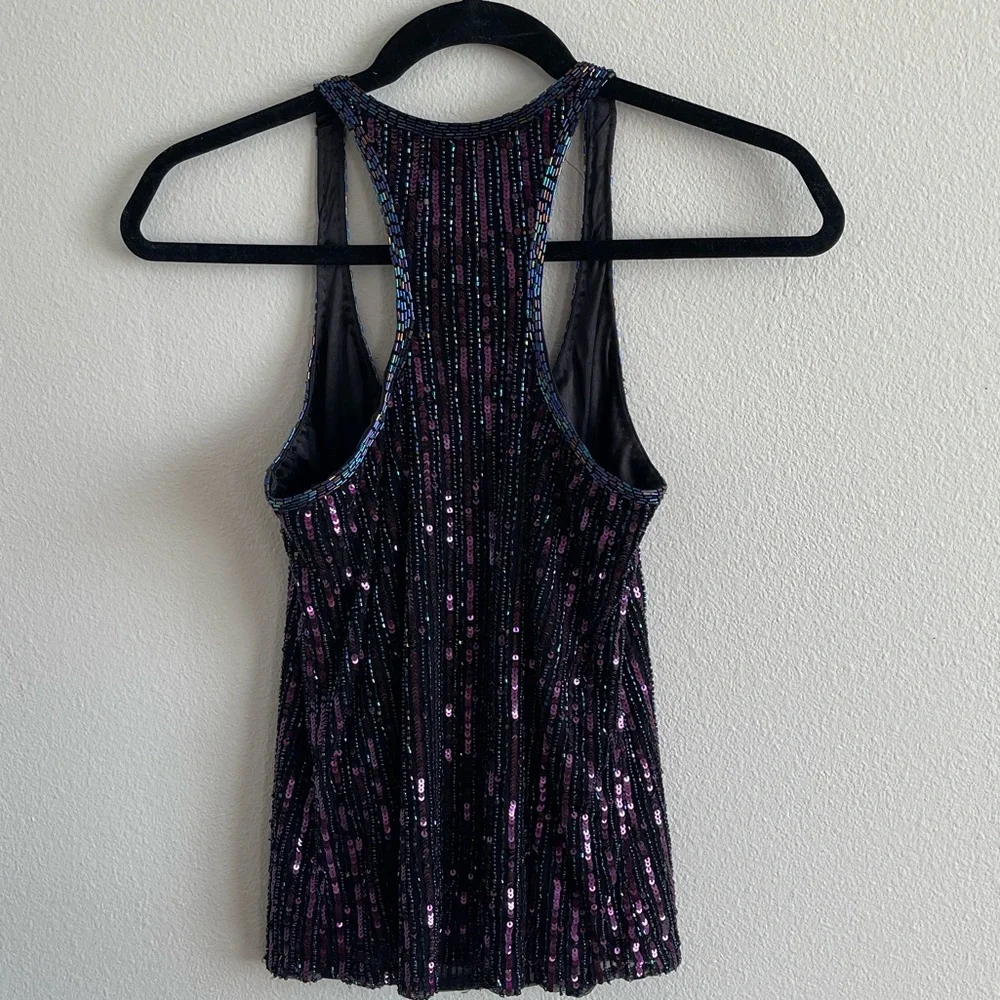 Parker Black and Purple Sequin Camisole Size XS - Picture 4 of 8